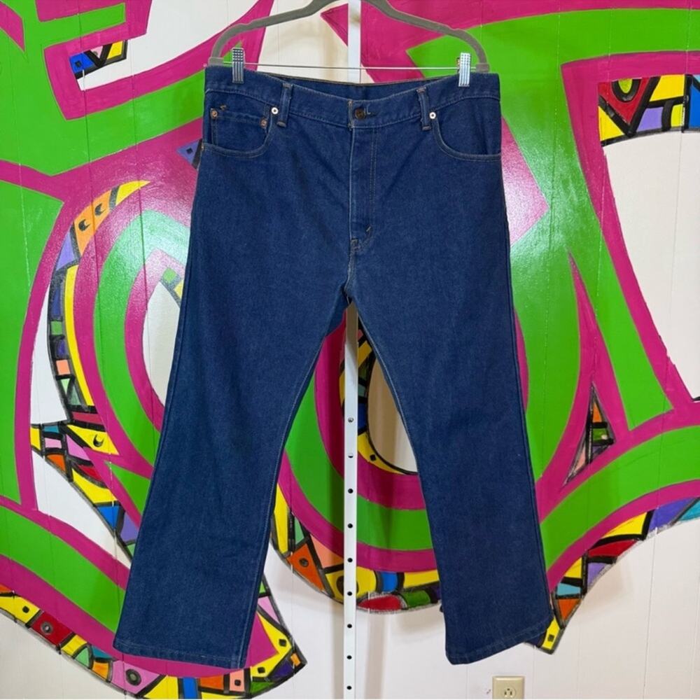 Levi's 517 Blue Jeans. Size 36x27. Appear to have been hemmed but very well.